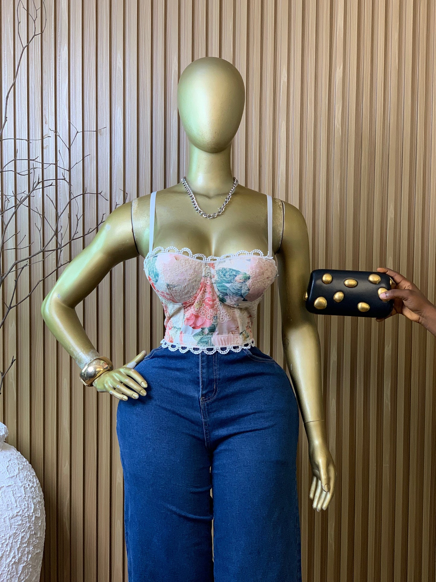 CORSET Top3 SIZE10 (floral)
