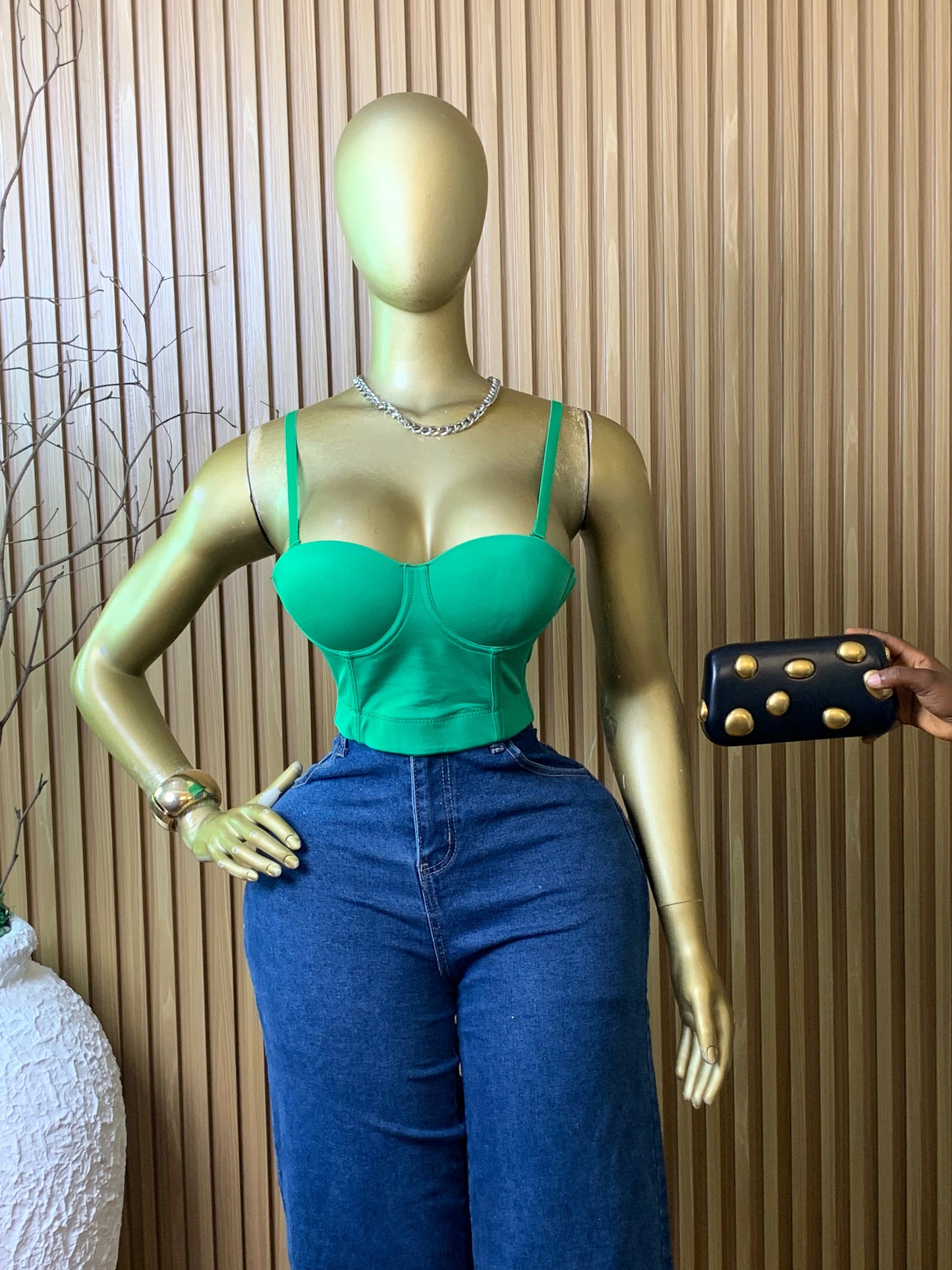 CORSET Top14 SIZE8 (green)
