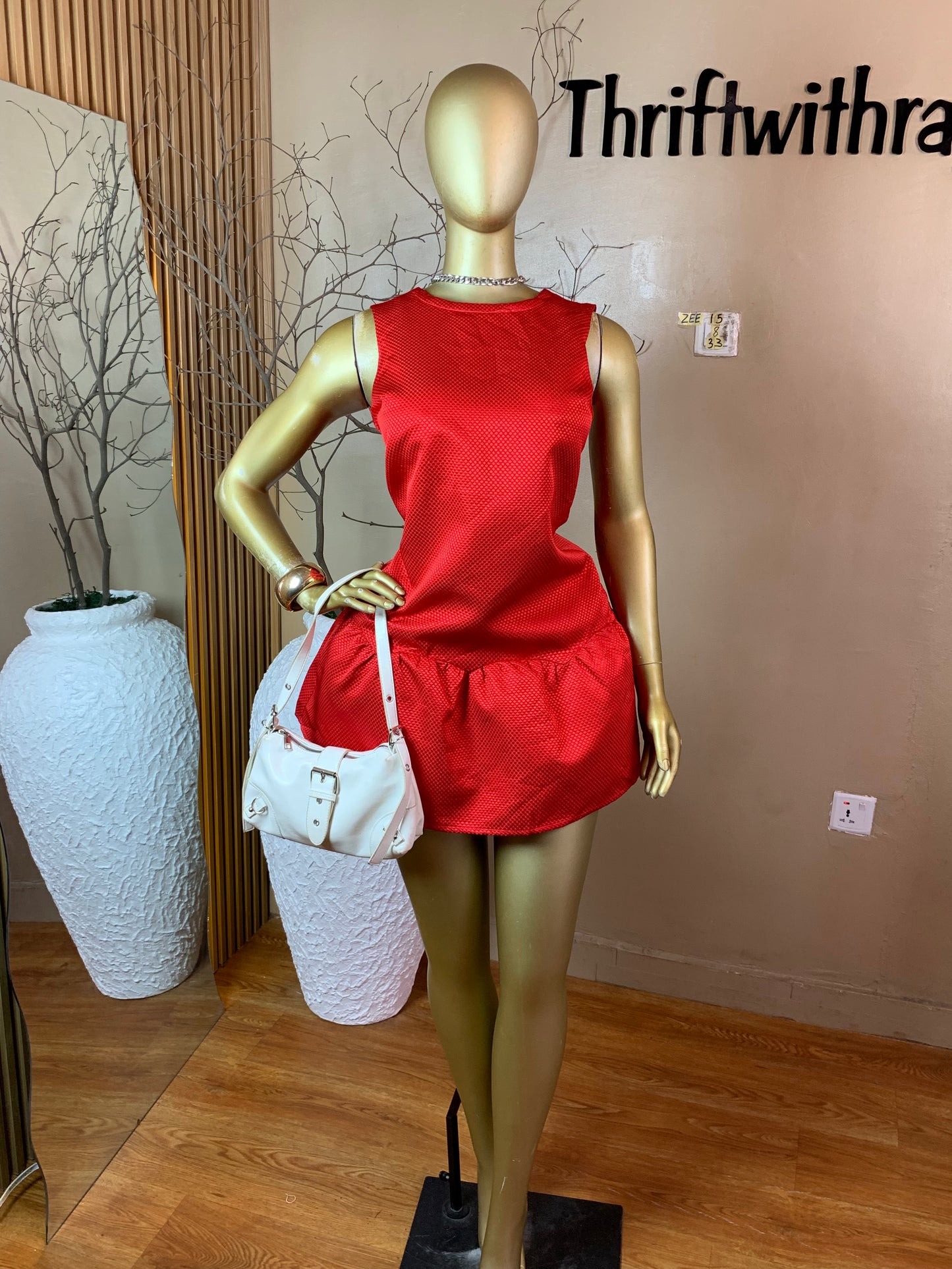 ZEE15 RED DRESS SIZE8 Length33