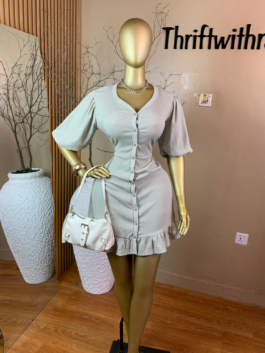 ZEE20 LIGHT GREY DRESS SIZE14 Length39