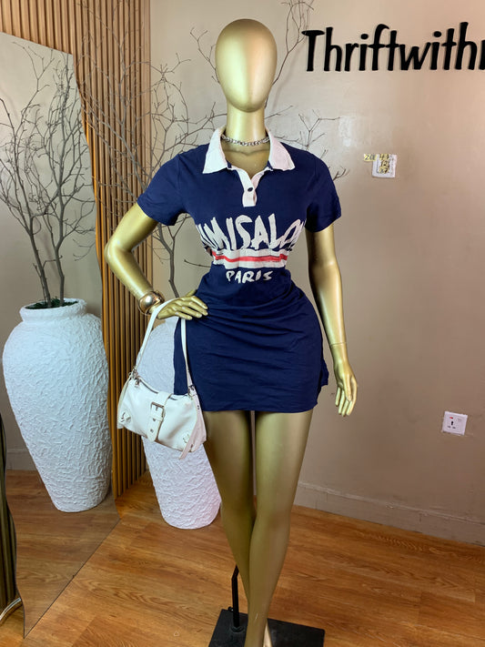 ZEE41 BLUE&WHITE DRESS SIZE12 Length37