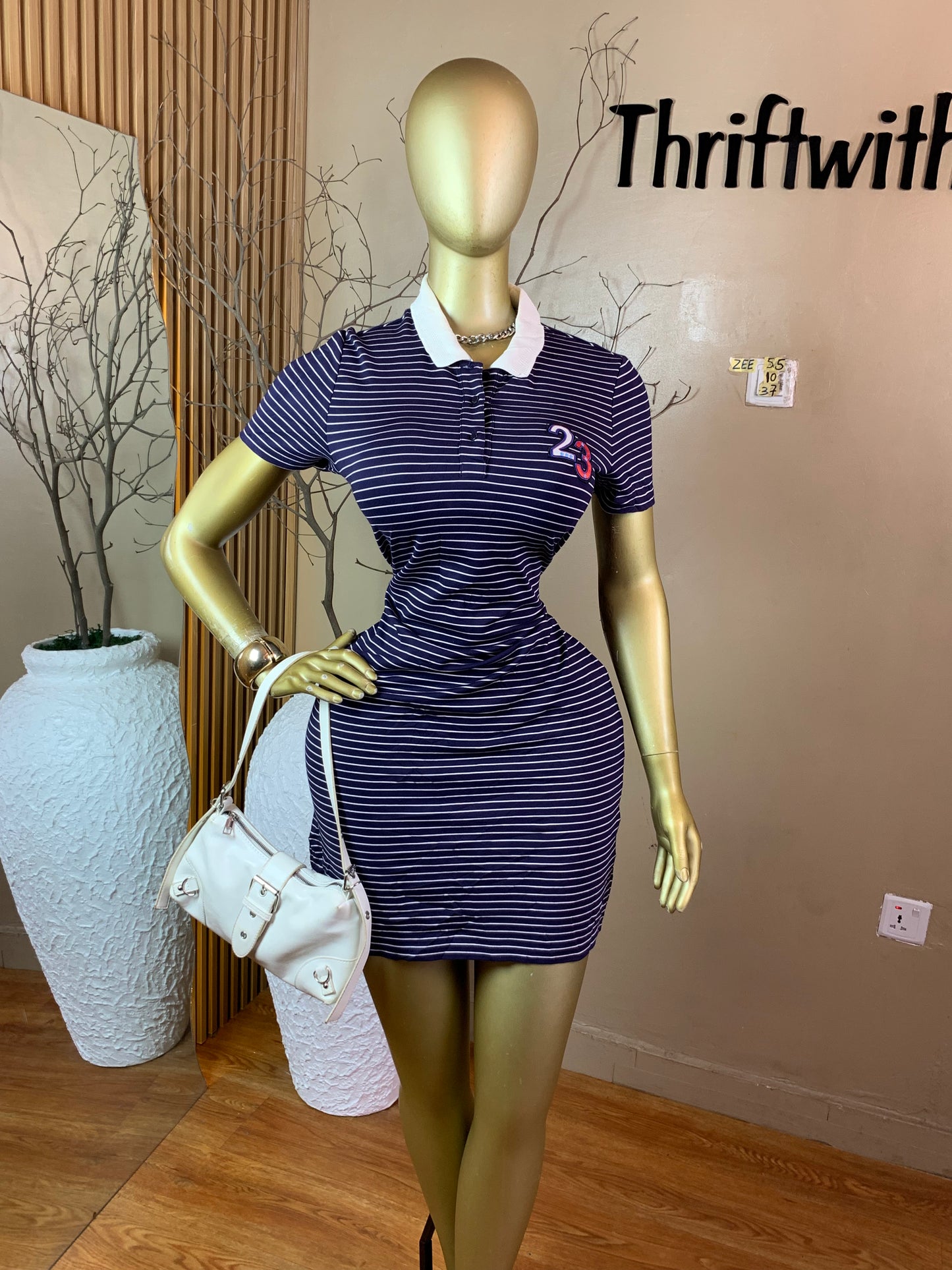 ZEE55 BLUE&WHITE DRESS SIZE12 Length37