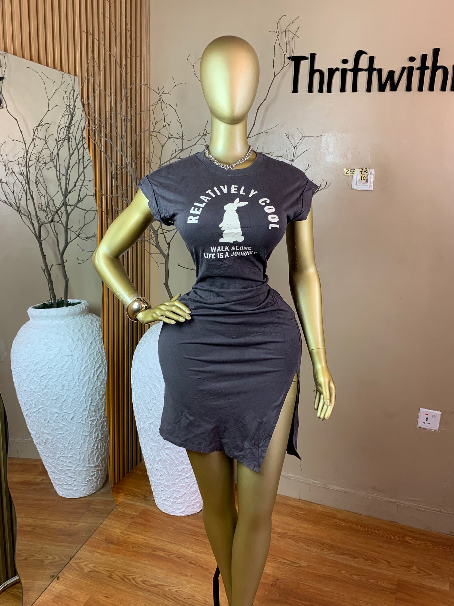 ZEE DARK GREY DRESS SIZE10