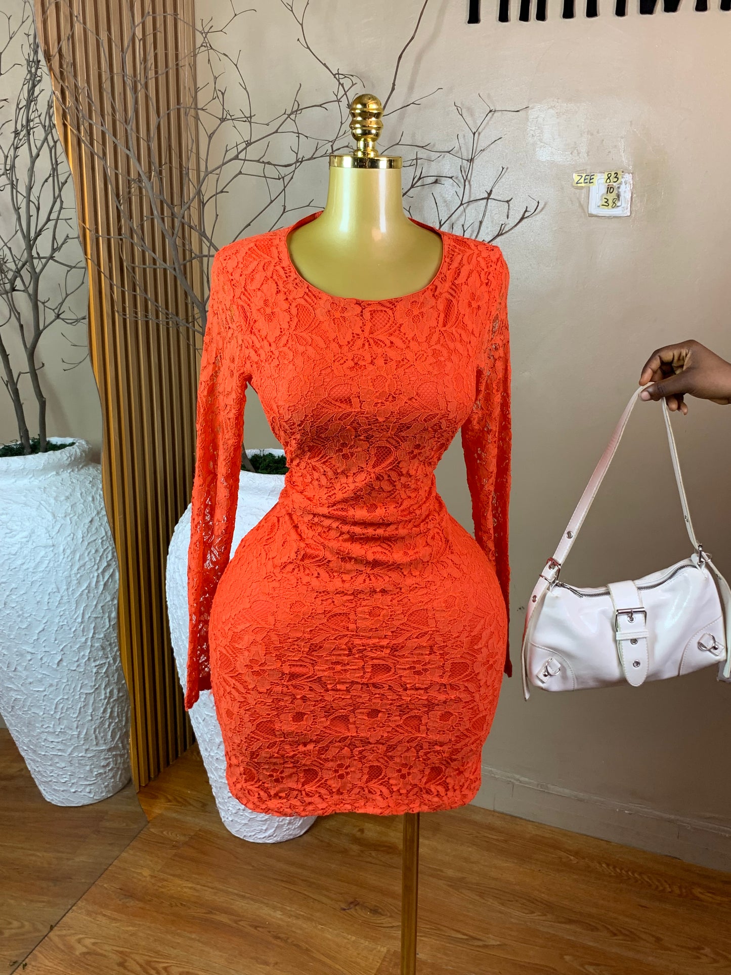 ZEE83 ORANGE DRESS SIZE10 Length38