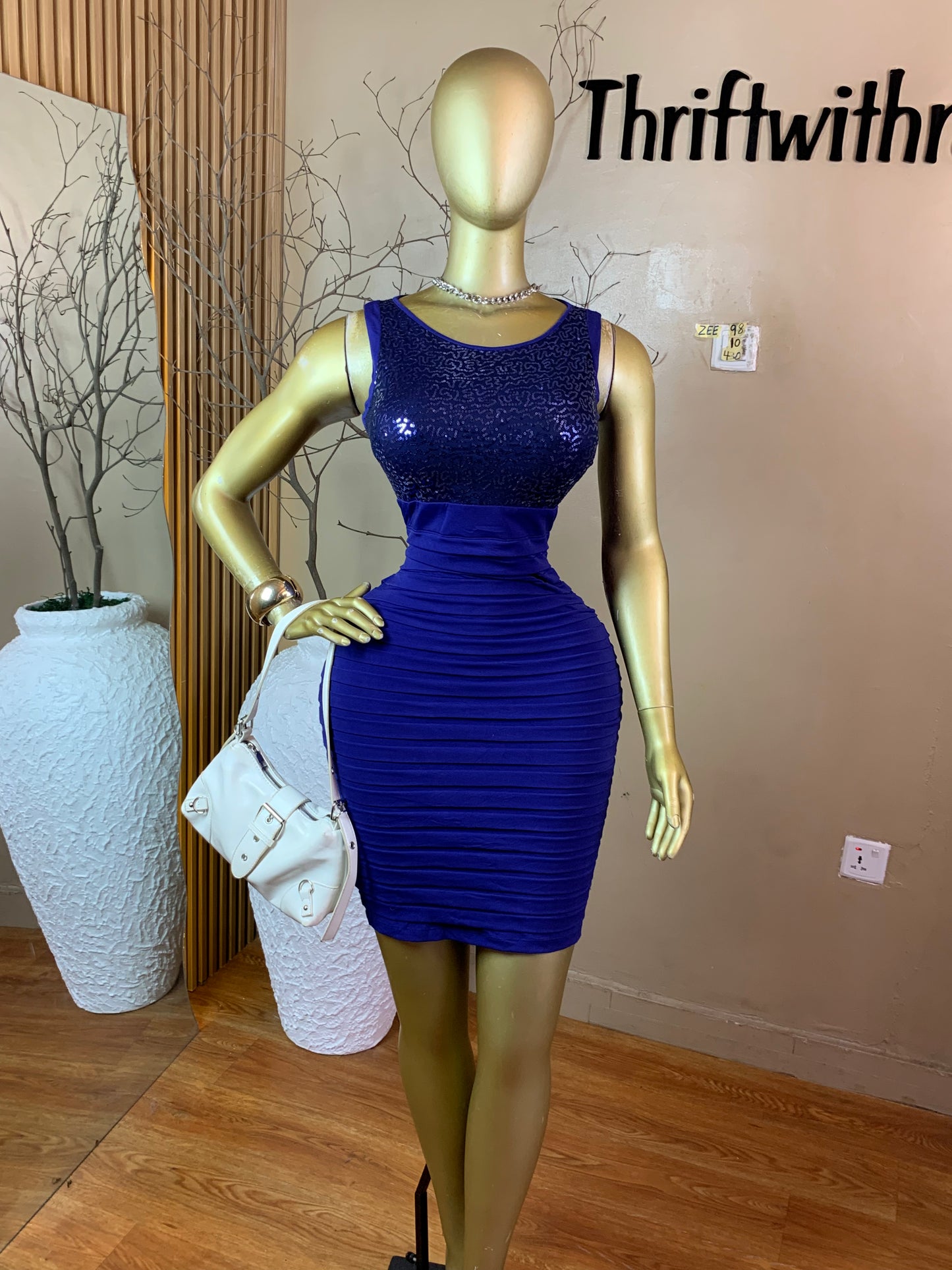 ZEE98 BLUE PARTY DRESS SIZE10 Length40