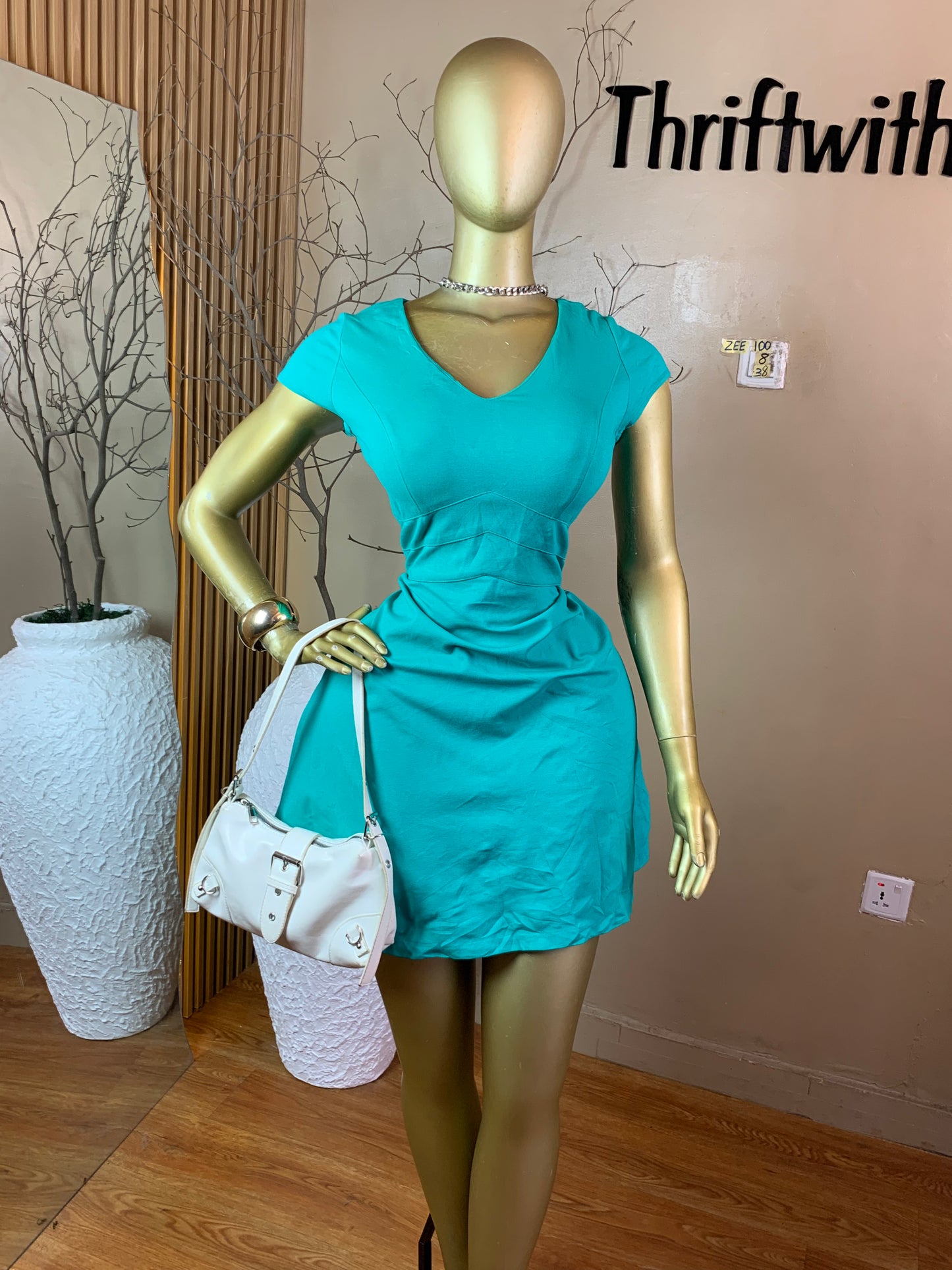 ZEE100 TEAL GREEN DRESS SIZE8 Length38