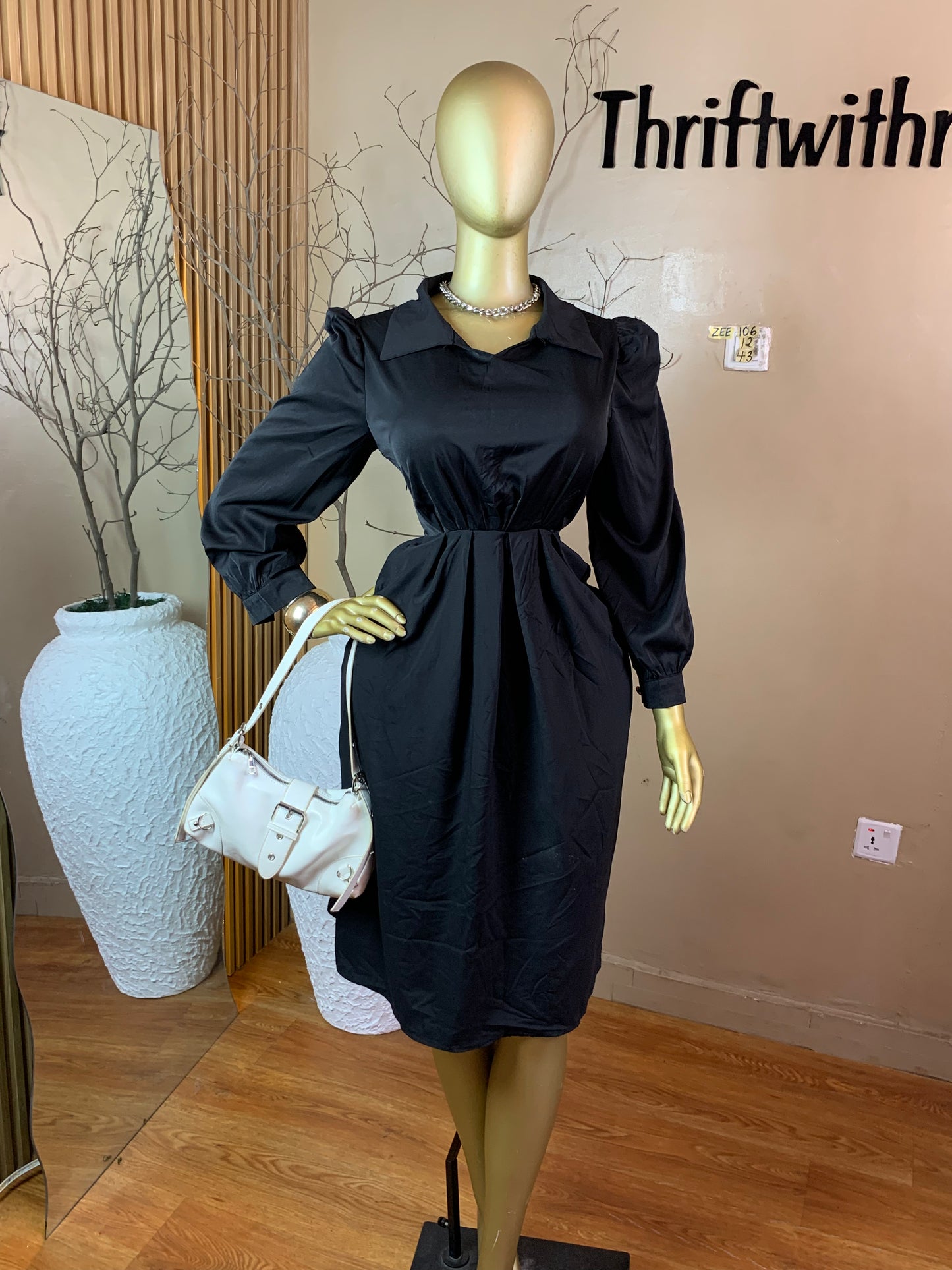 ZEE106 BLACK CORPORATE DRESS SIZE12 Length43