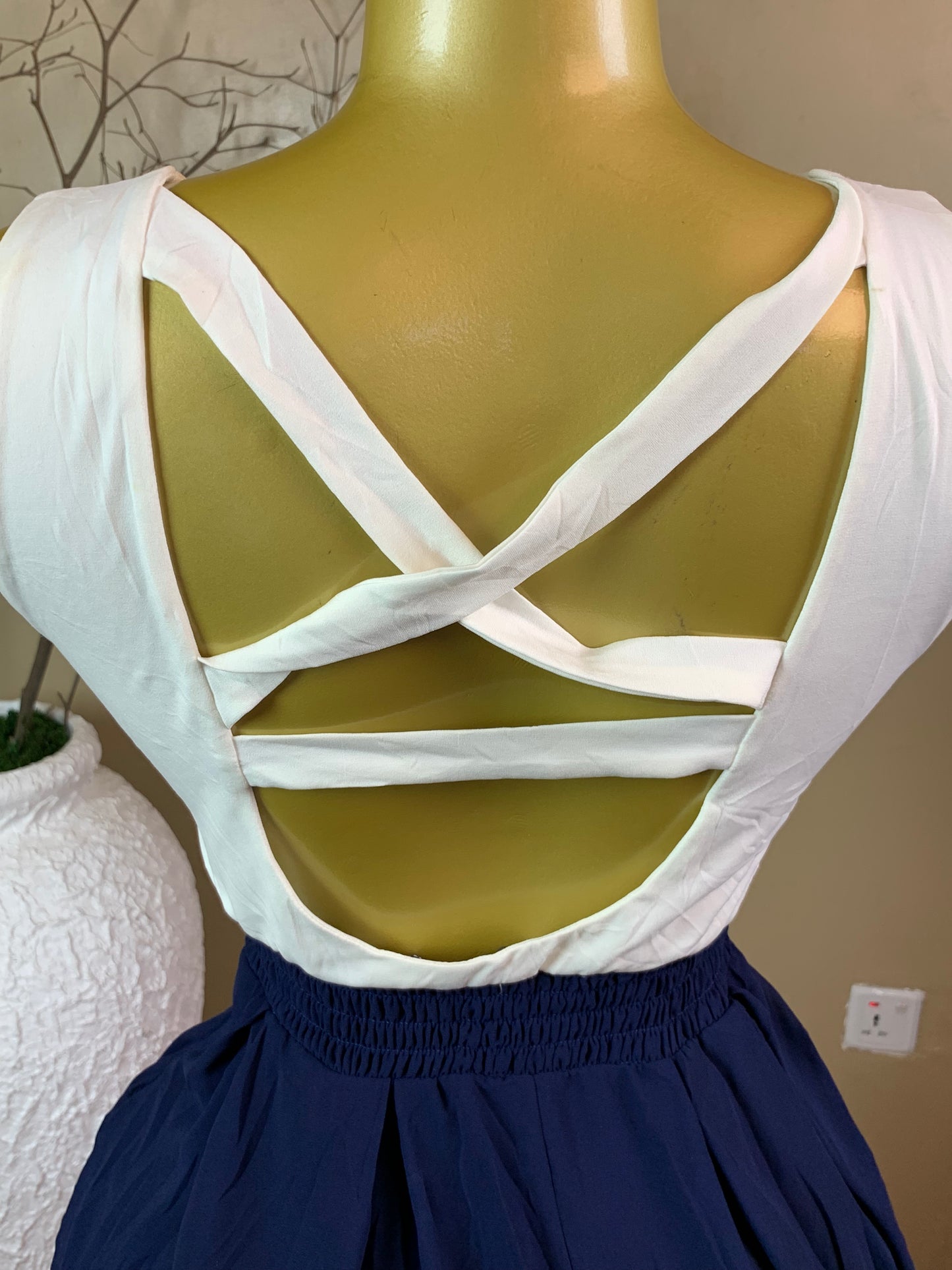 ZEE156 BLUE&WHITE DRESS SIZE4