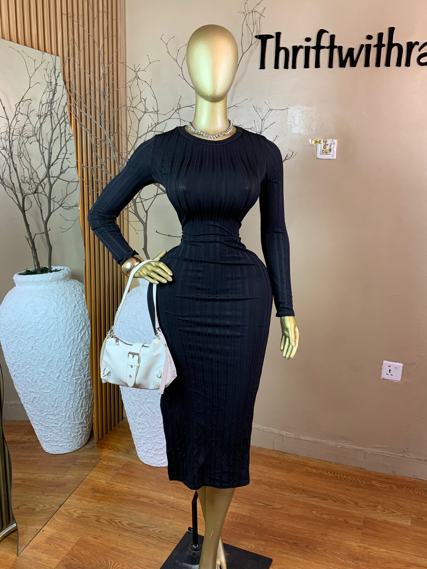 DAVE4 BLACK PARTY DRESS SIZE6/8 Length54