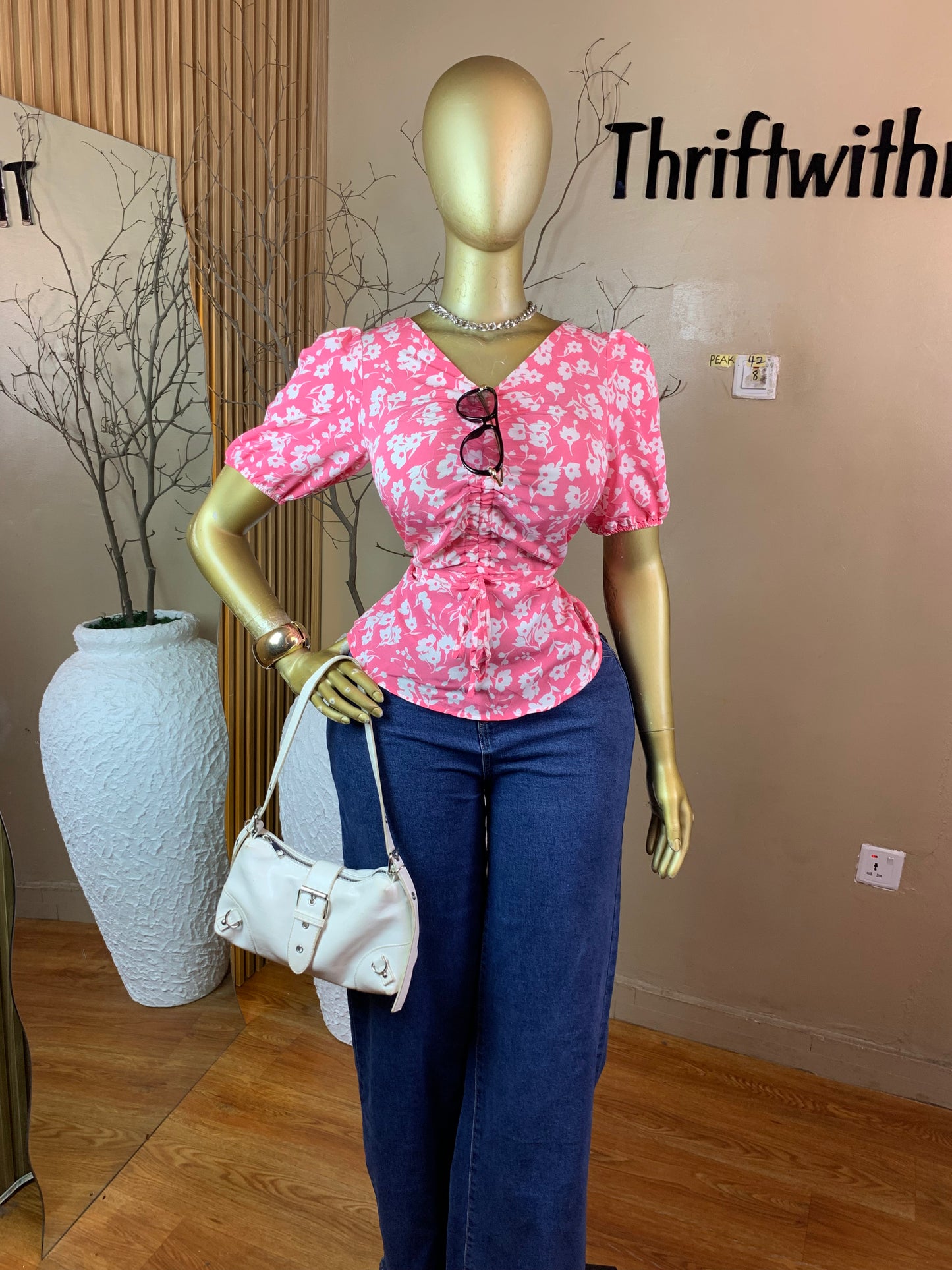 PEAK42 PINK&WHITE TOP SIZE8