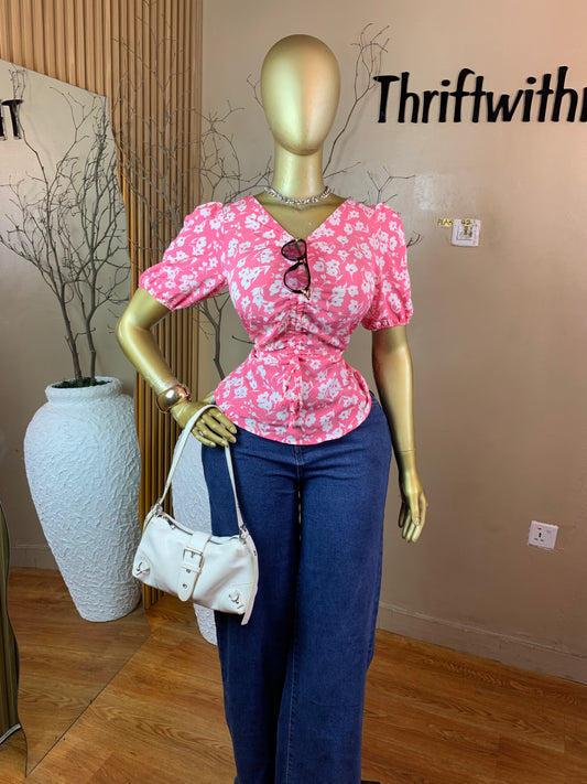 PEAK42 PINK&WHITE TOP SIZE8
