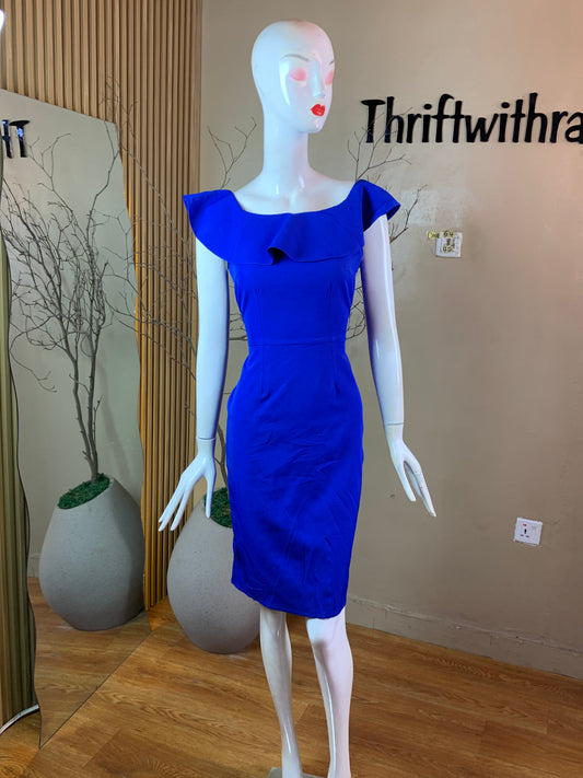 DAVE64 BLUE CORPORATE DRESS SIZE8 Length42