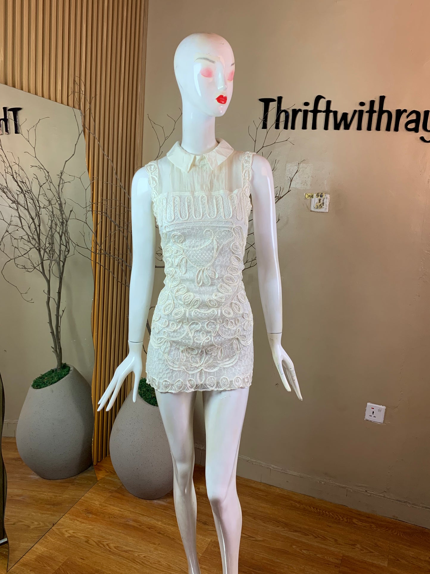 DAVE66 WHITE DRESS SIZE8 Length33