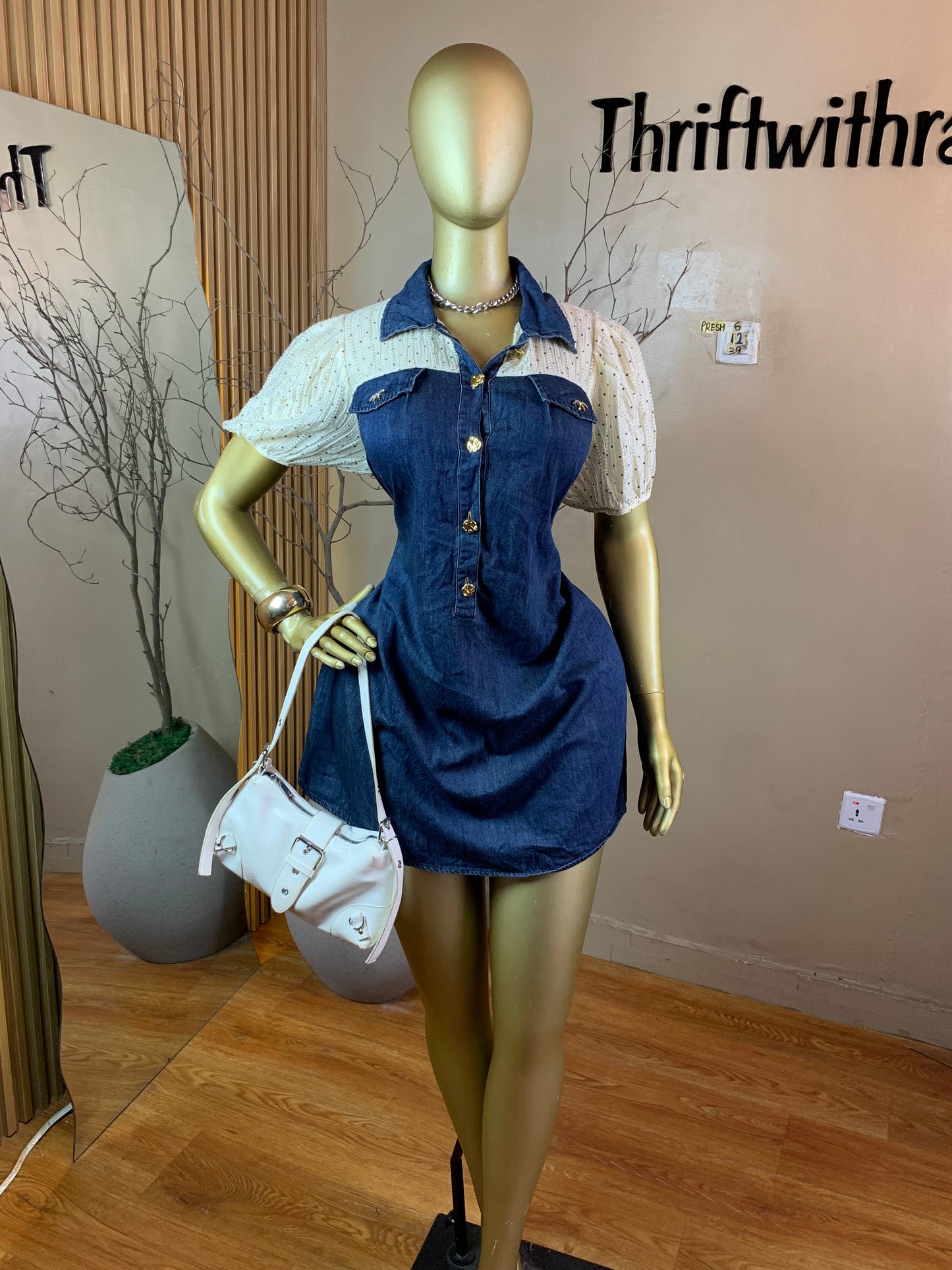 PRESH6 DENIM DRESS6 SIZE12 Length39(Free dress)