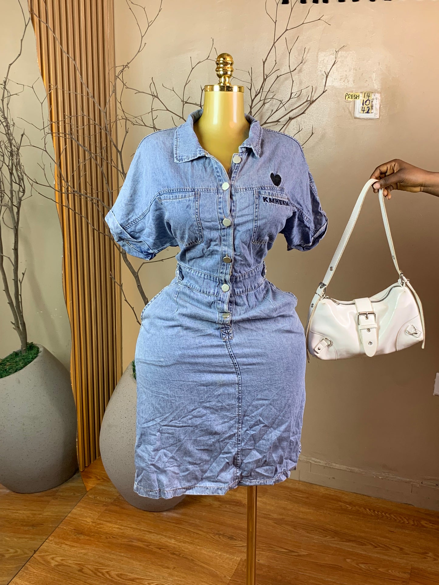 PRESH14 DENIM DRESS SIZE10 Length42