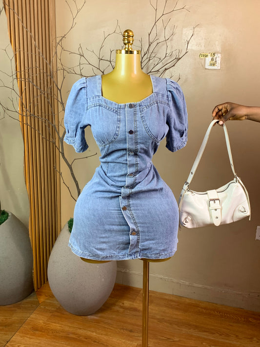 PRESH15 DENIM DRESS SIZE6 Length34