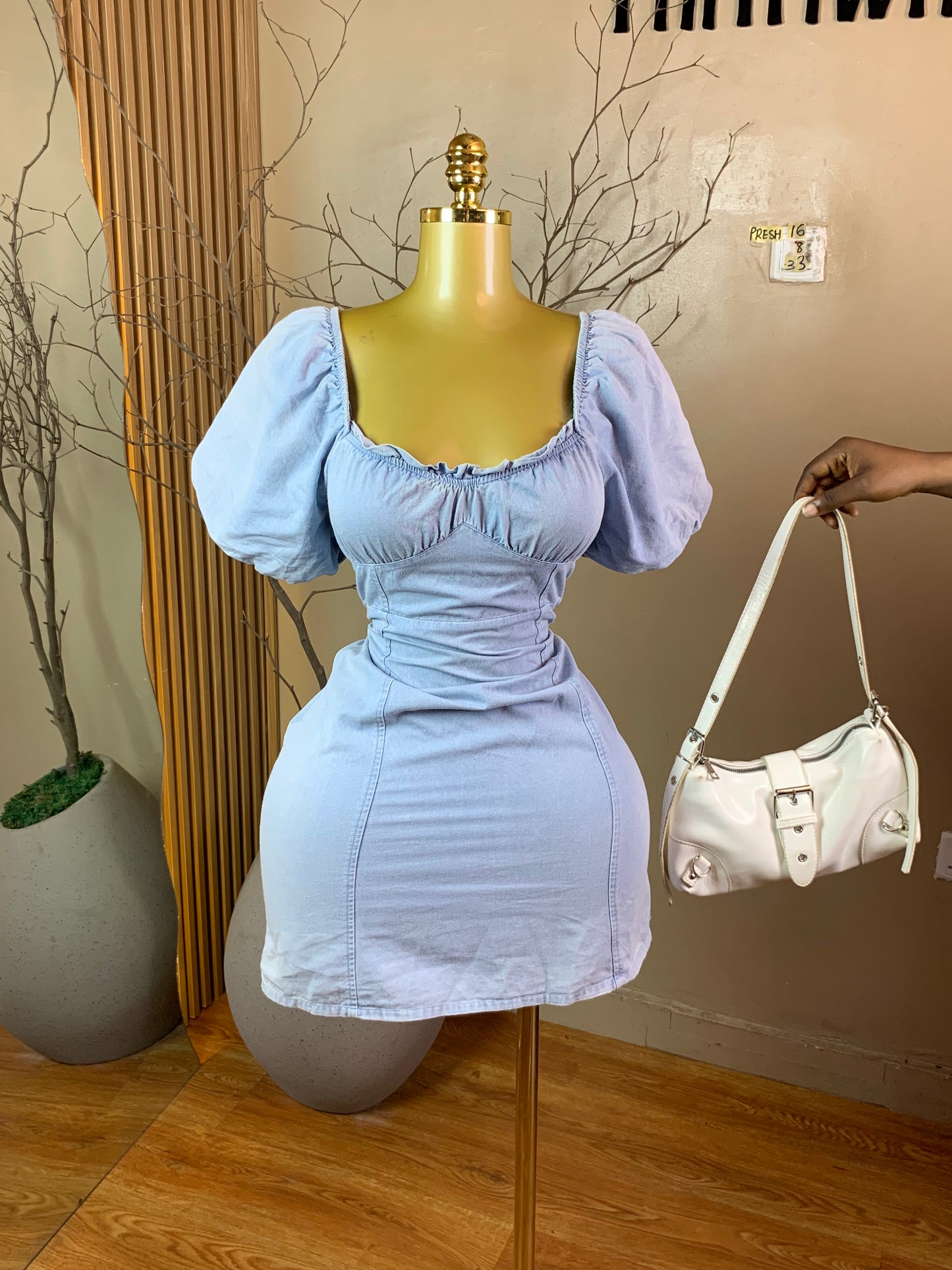 PRESH16 DENIM DRESS SIZE8 Length33