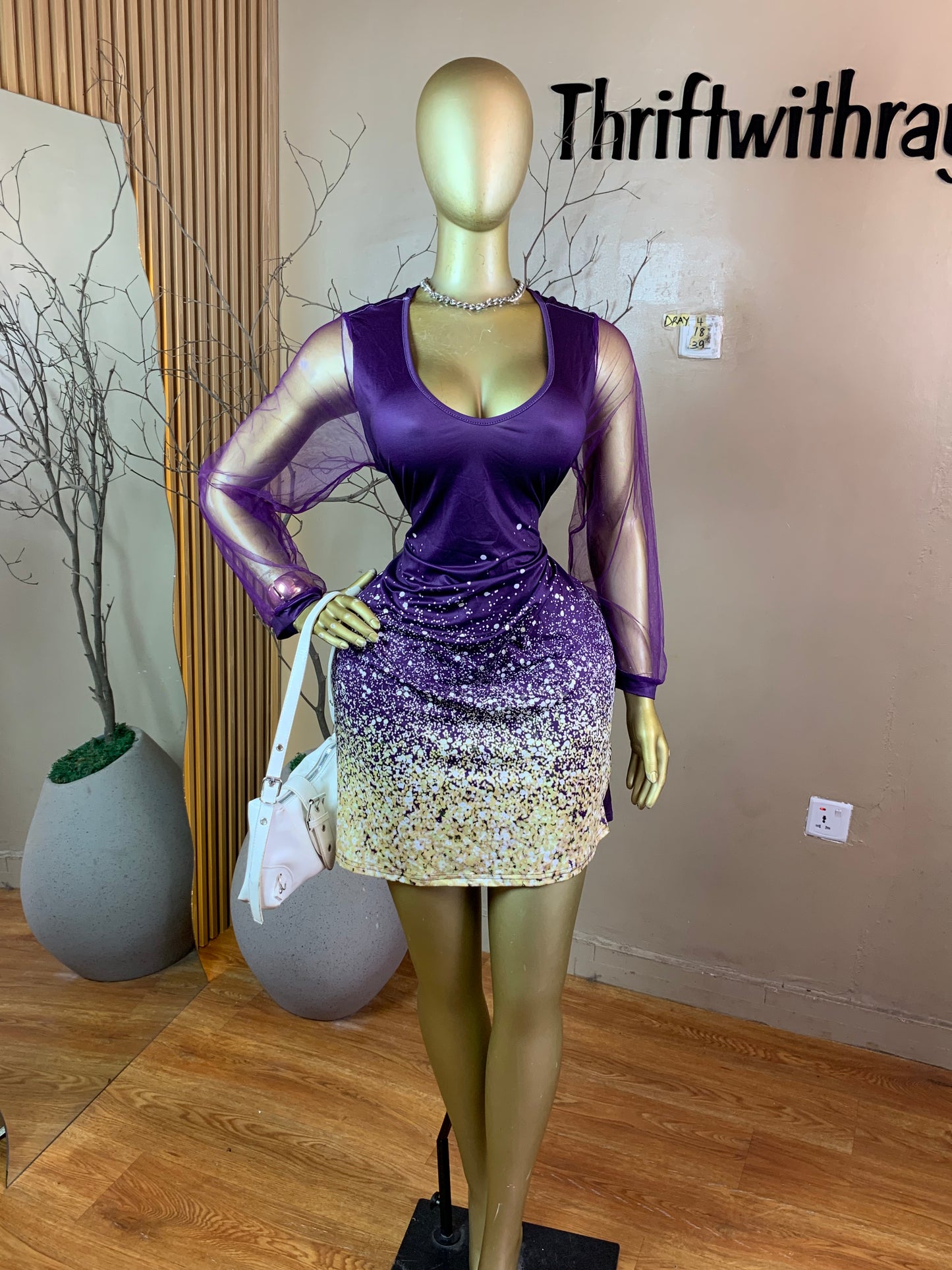 SIZE18 DRAY4 PURPLE DRESS Length39