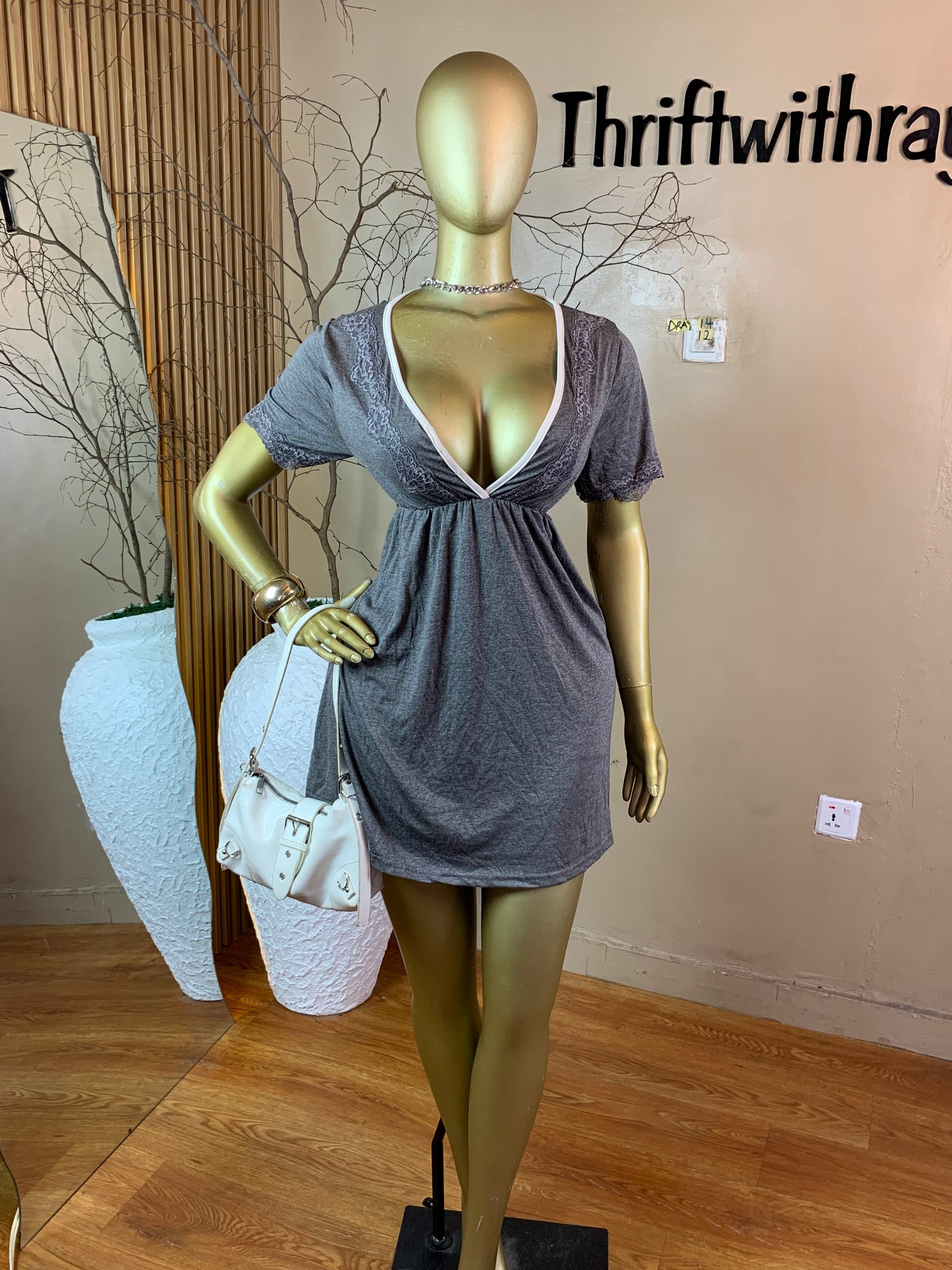SIZE12 DRAY14 GREY DRESS