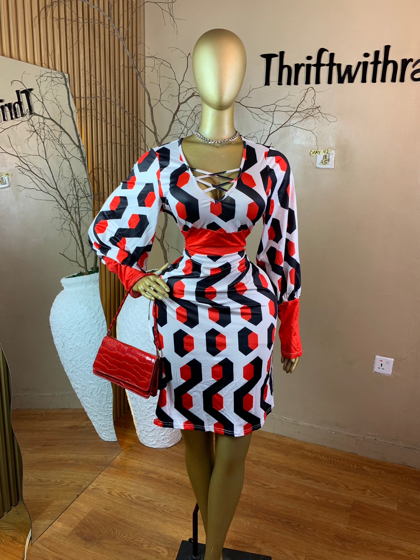 SIZE18 DRAY42 MULTI COLOR DRESS Length45