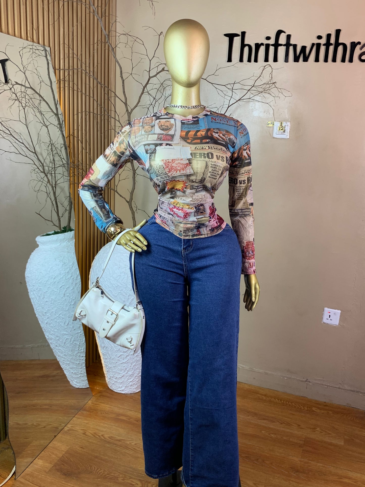 SIZE12 GIRL1 MULTI COLOR MESH TOP ONLY