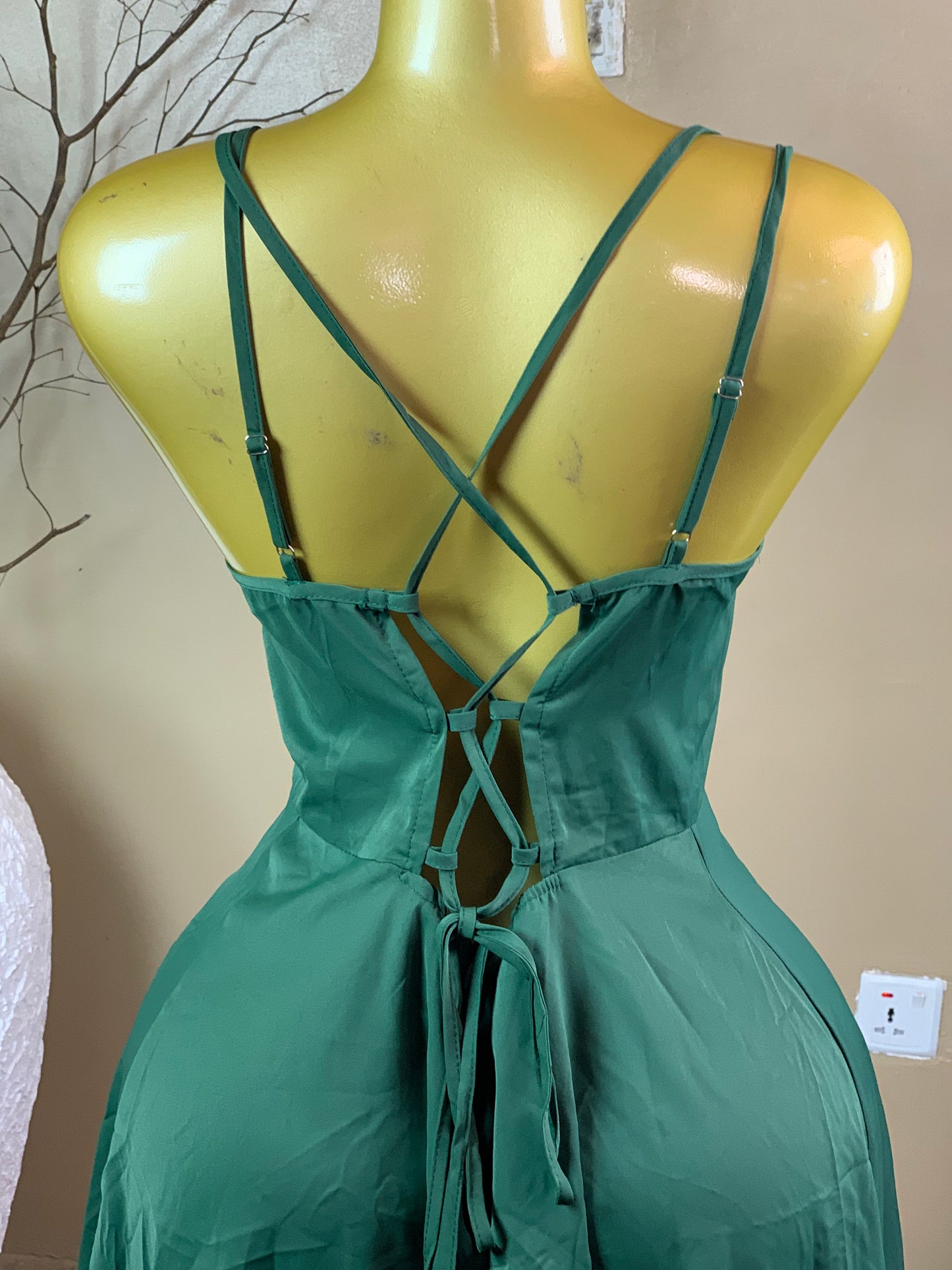 SIZE10 ALO86 GREEN DRESS Length38