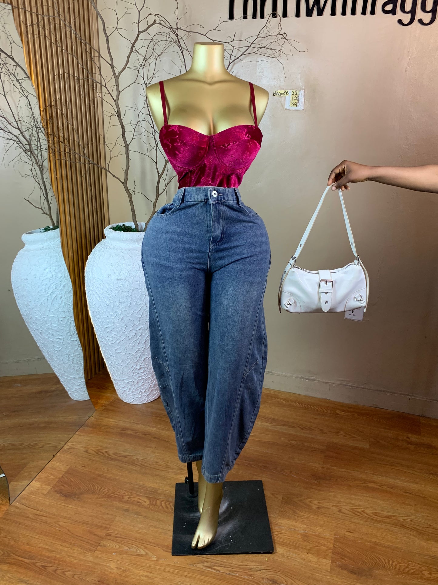 SIZE12 BAGGYB22 Length39 Barrel jean