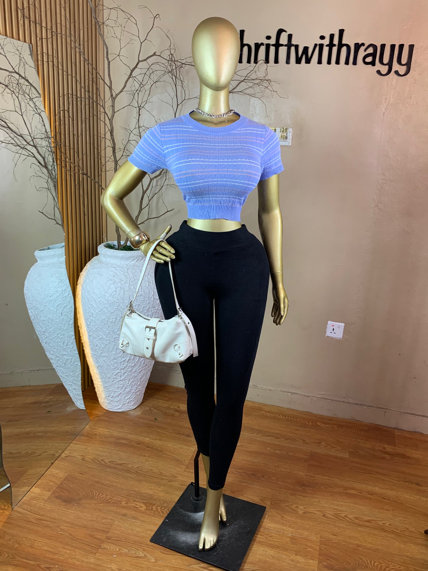 SIZE10 BOLD128 Blue knit top