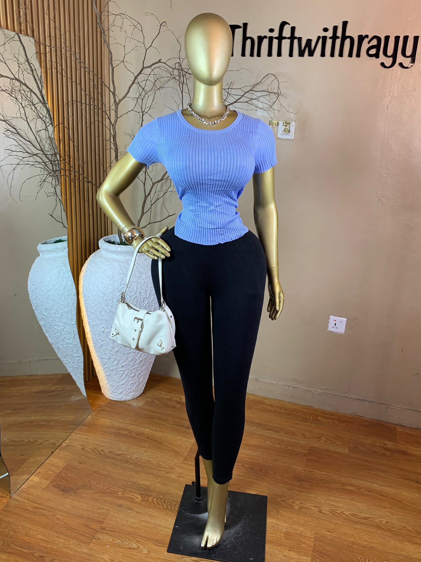 BOLD154 SIZE10 blue knit top