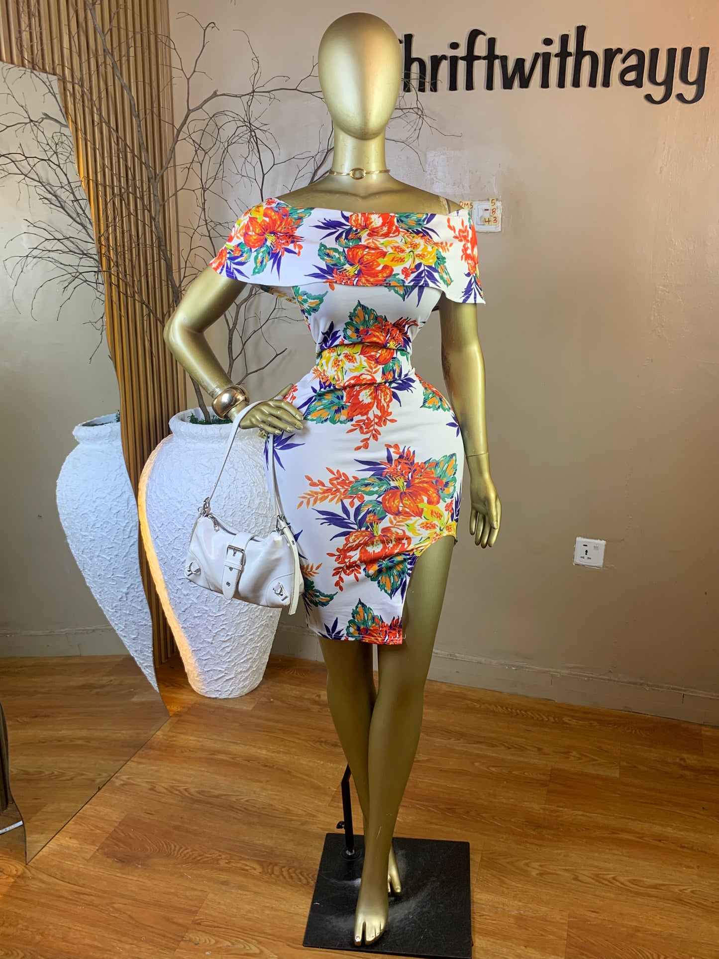 DAMSEL5 SIZE8 Length43 floral dress