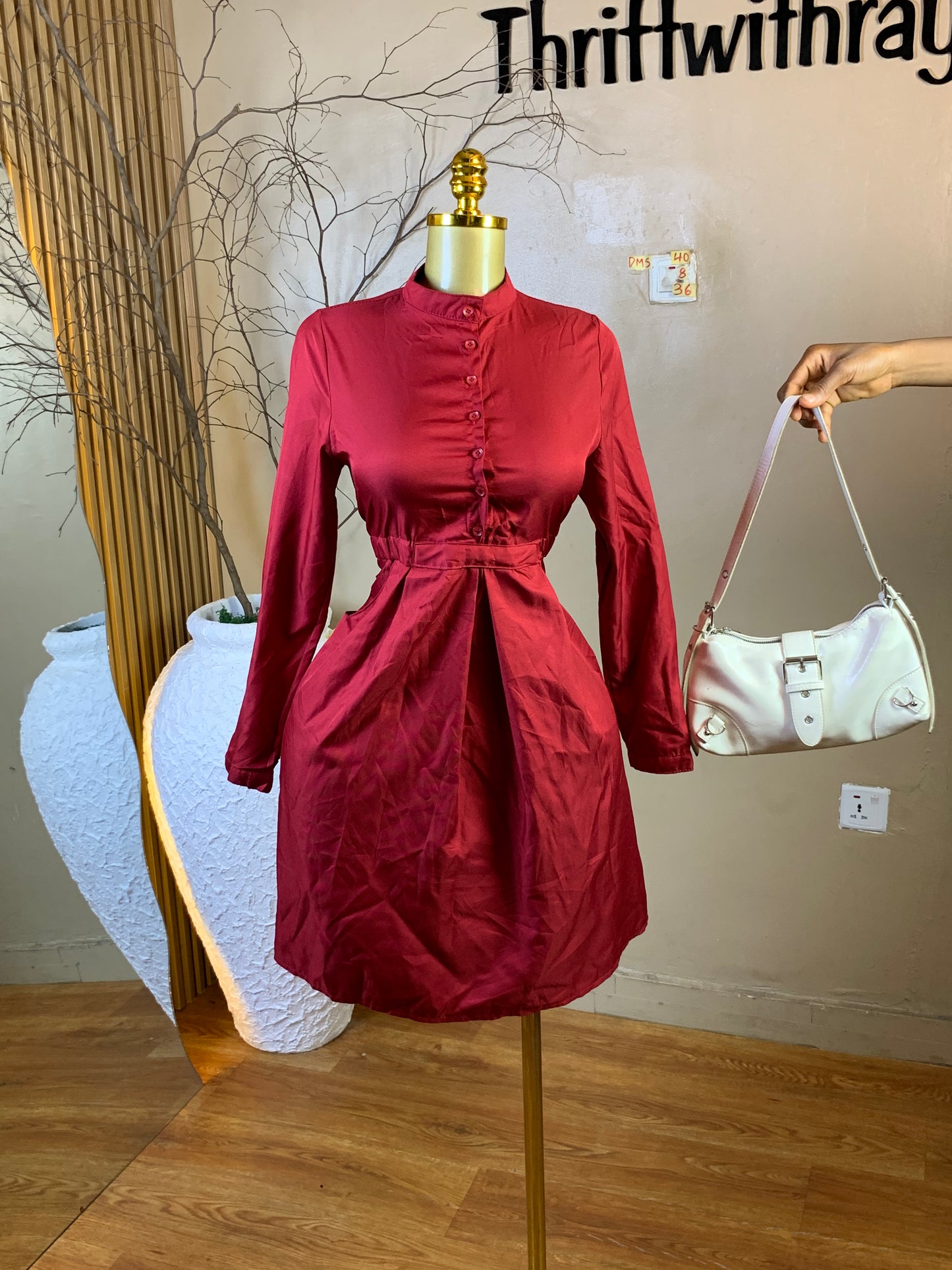 DAMSEL40 SIZE8 Length36 red dress