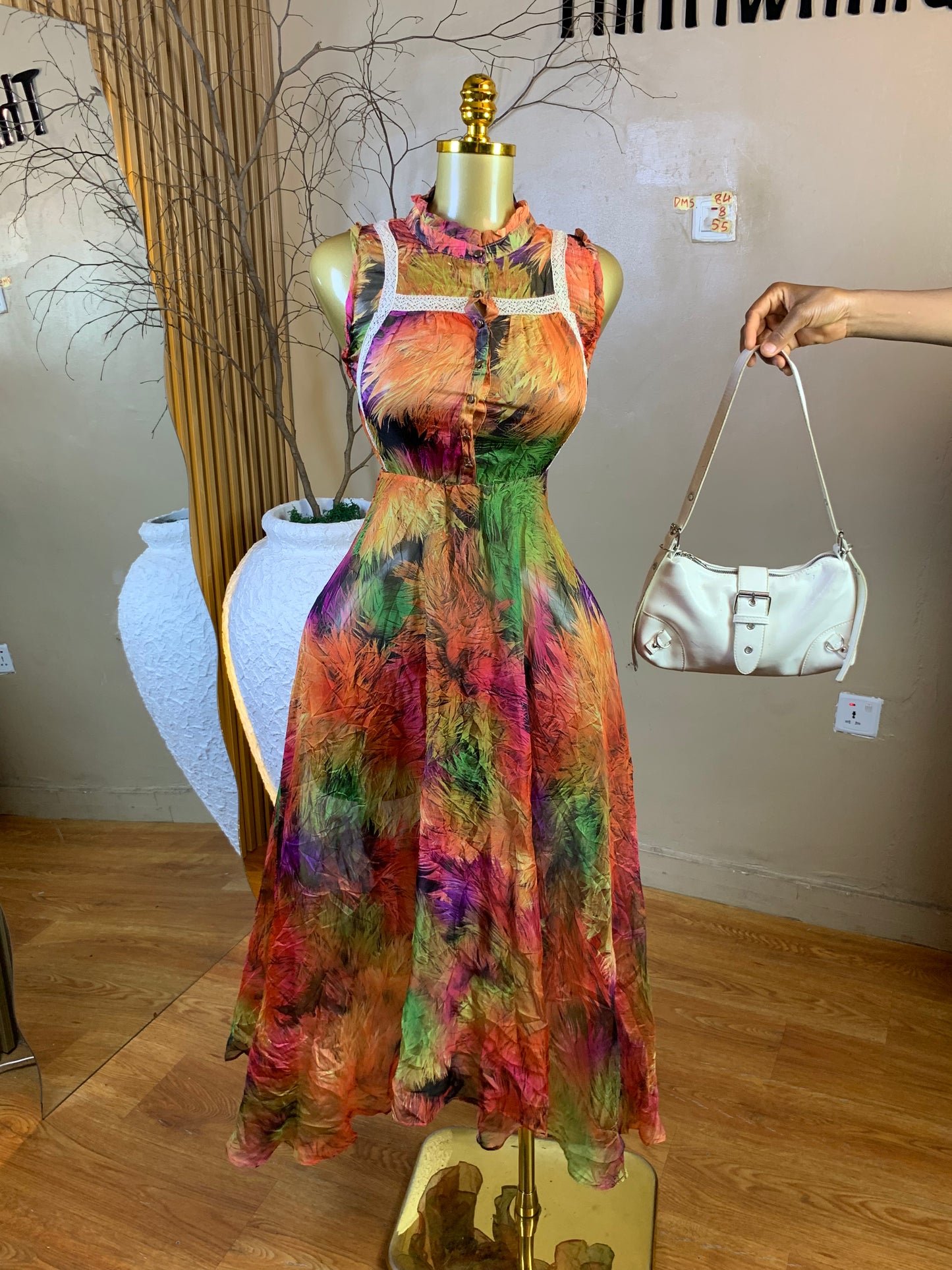 DAMSEL84 SIZE8 Length55 chiffon dress