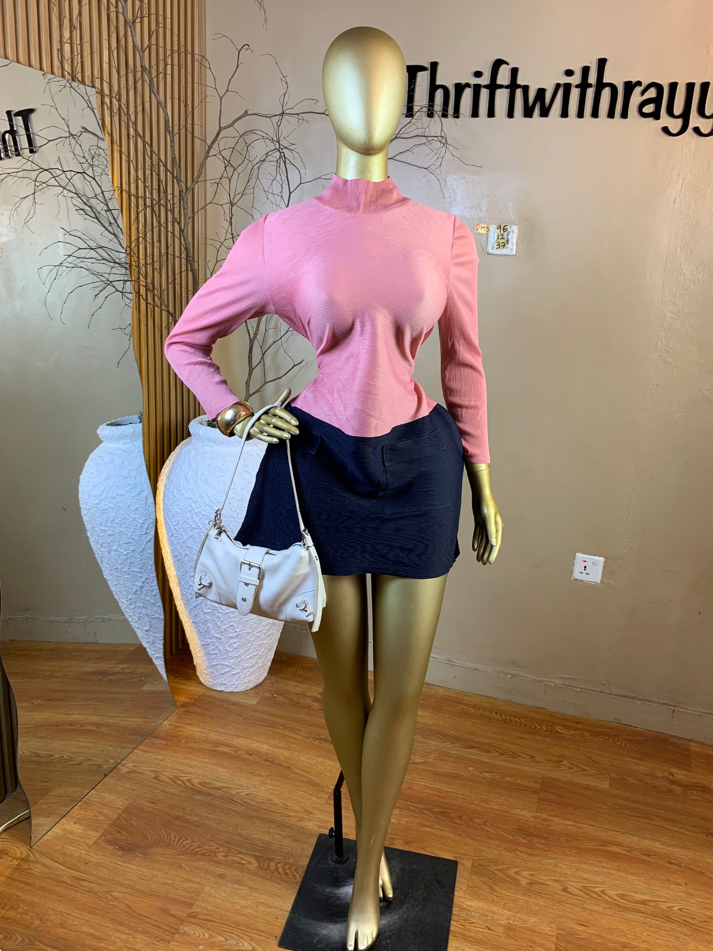 DAMSEL96 SIZE12 Length37 pink&blue dress
