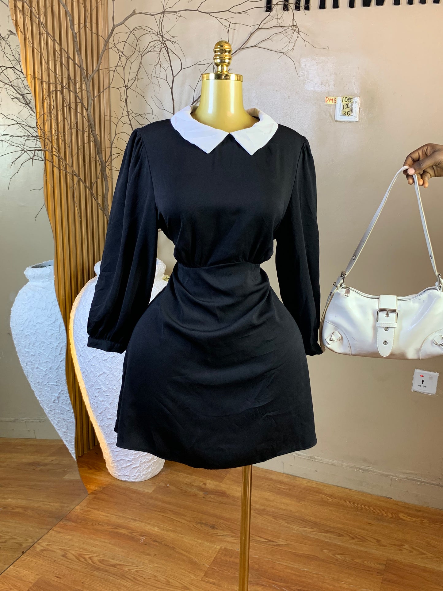 DAMSEL105 SIZE12 Length35 white&black corporate dress