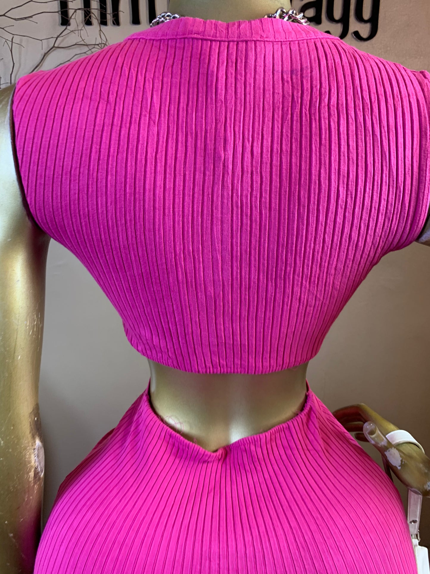 TREND1 SIZE8 Length52 pink bodycon dress