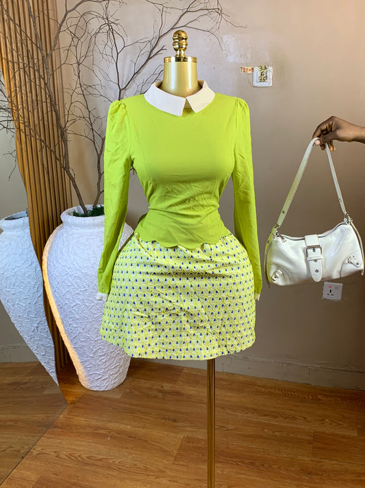 TREND33 SIZE6 Length35 lemon corporate dress