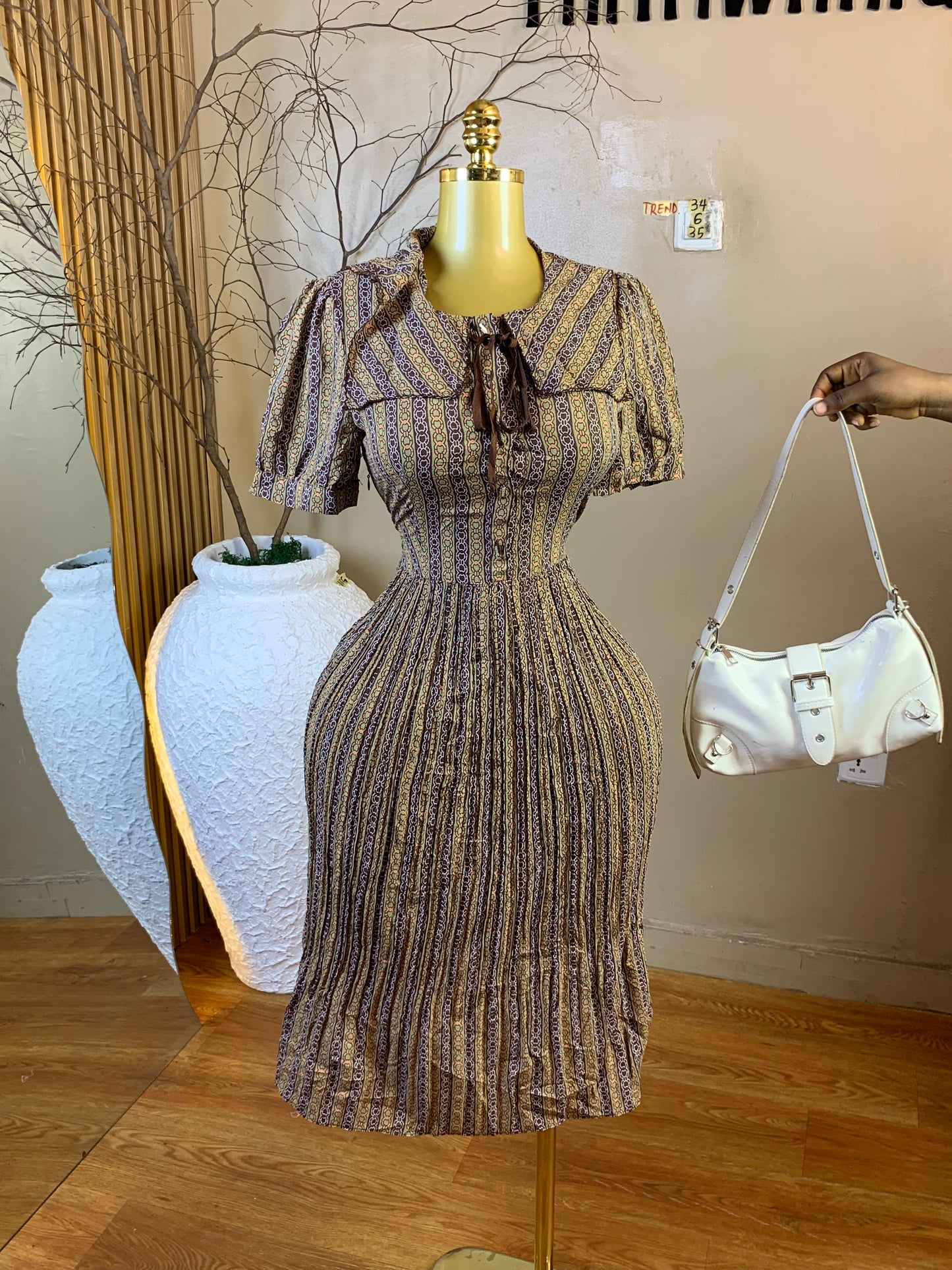 TREND34 SIZE6 Length45 chiffon dress