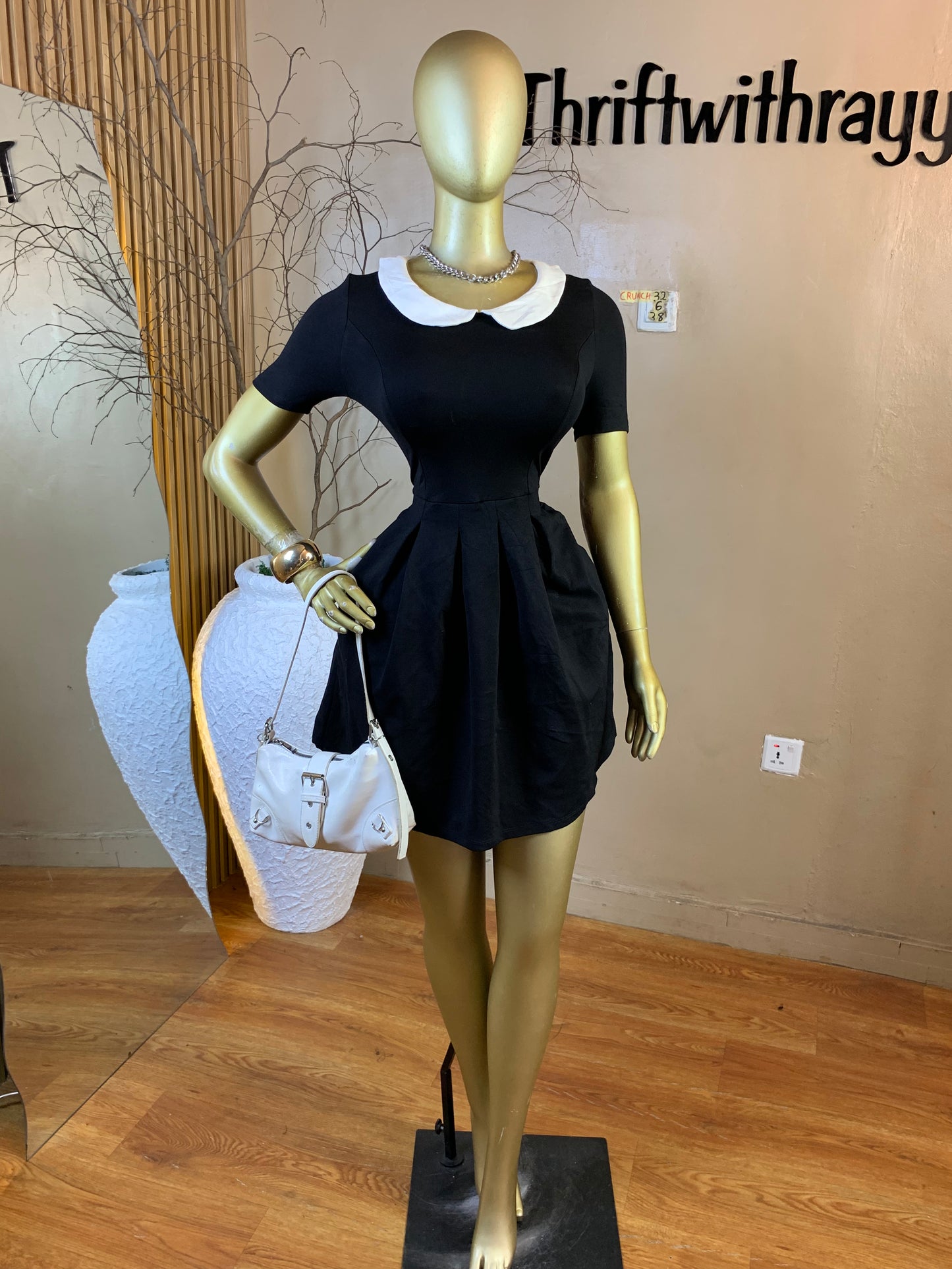 CRUNCH32 SIZE6 Length38 white&black dress