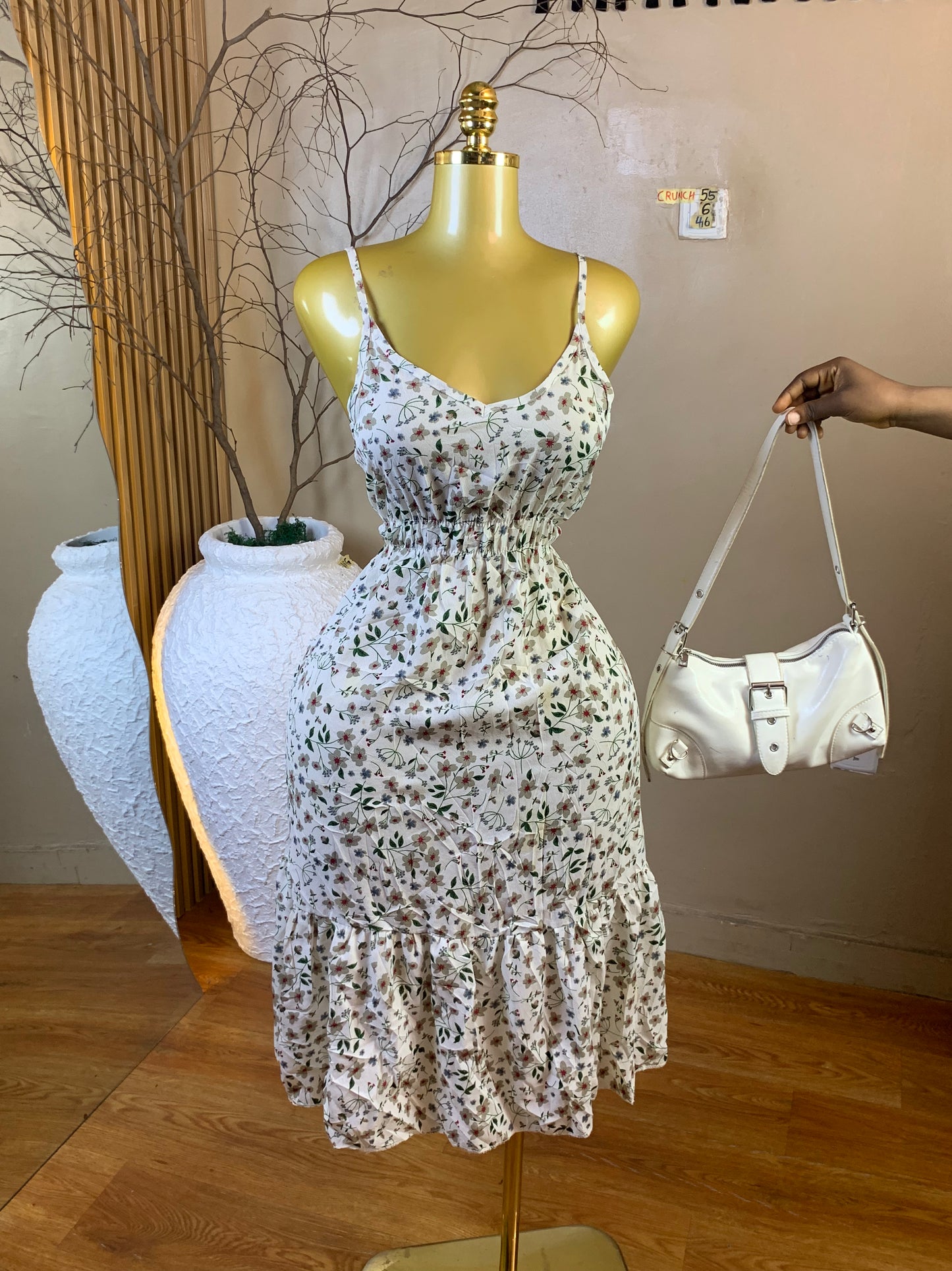 CRUNCH55 SIZE6 Length46 floral dress