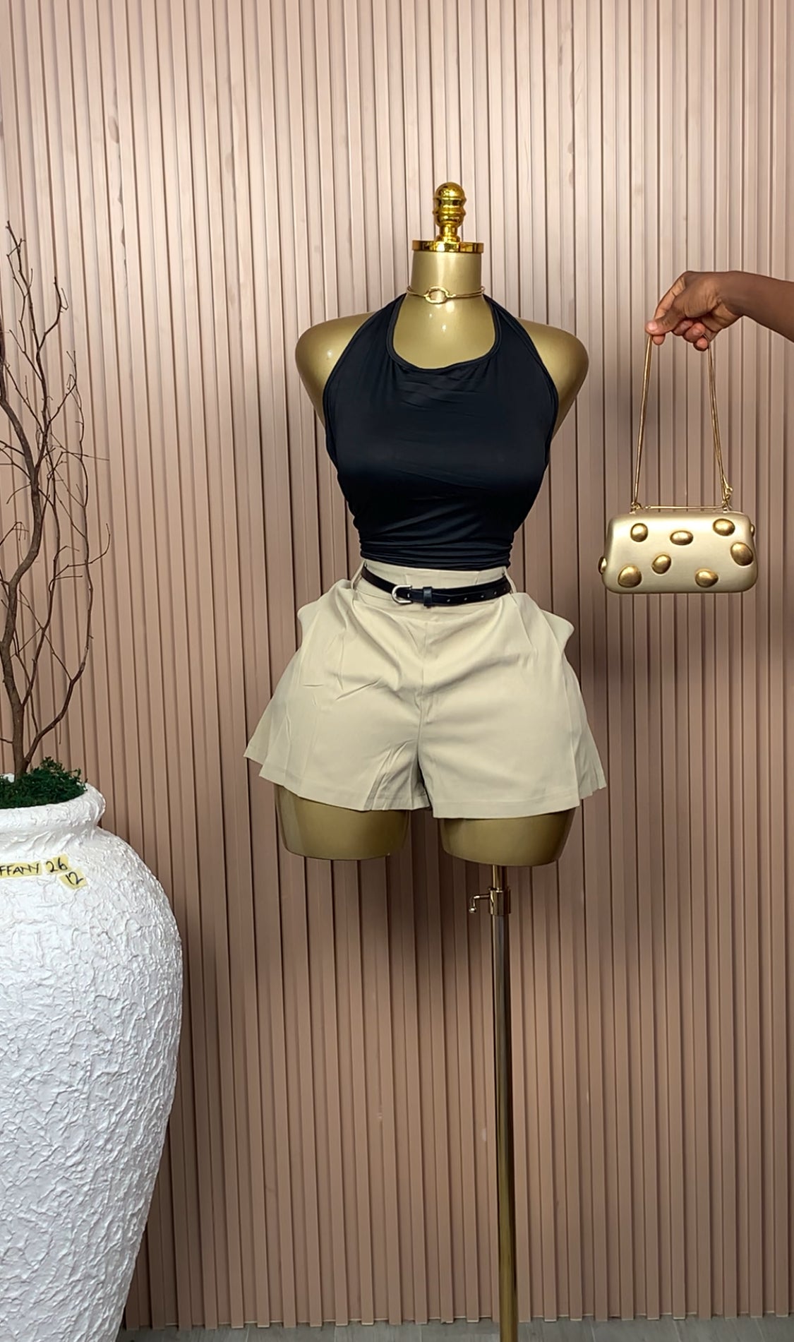 UK Size 10 Tiffany26 Brand New Two Piece Black&Cream comes with a belt