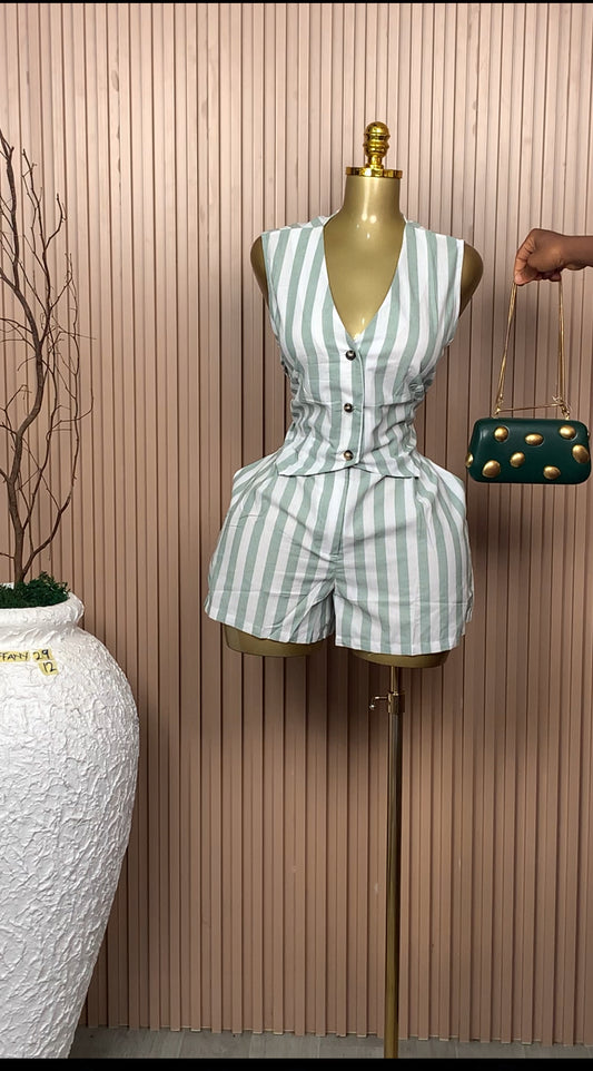 UK Size 10&12 Tiffany29 Brand New Two Piece Green&White