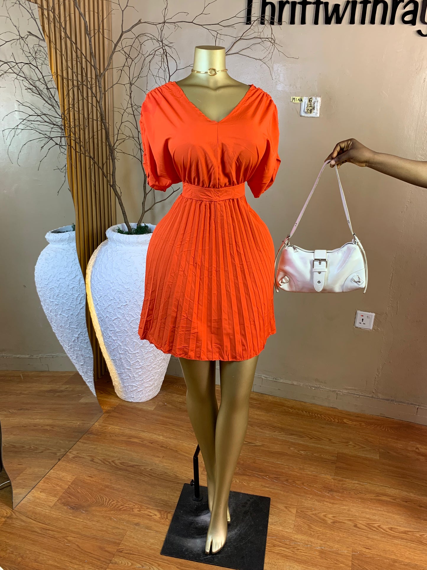 MINA6 SIZE12 Length38 Orange dress