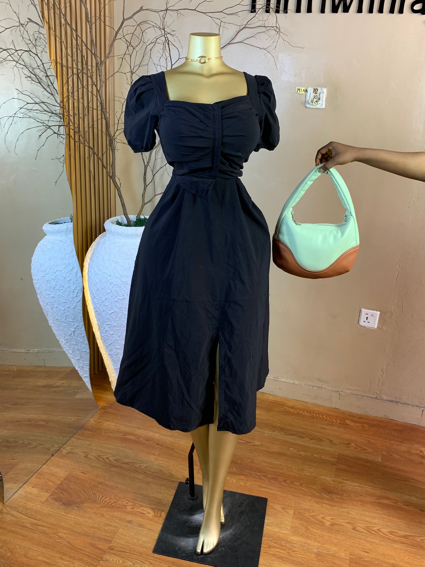 MINA10 SIZE10 Length48 black corporate dress