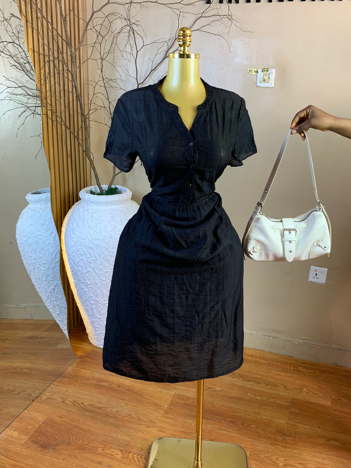 MINA62 SIZE10 Length44 black dress