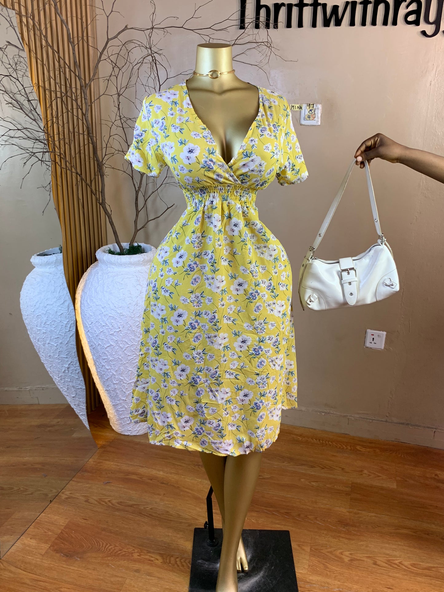 MINA97 SIZE8 Length45 floral dress