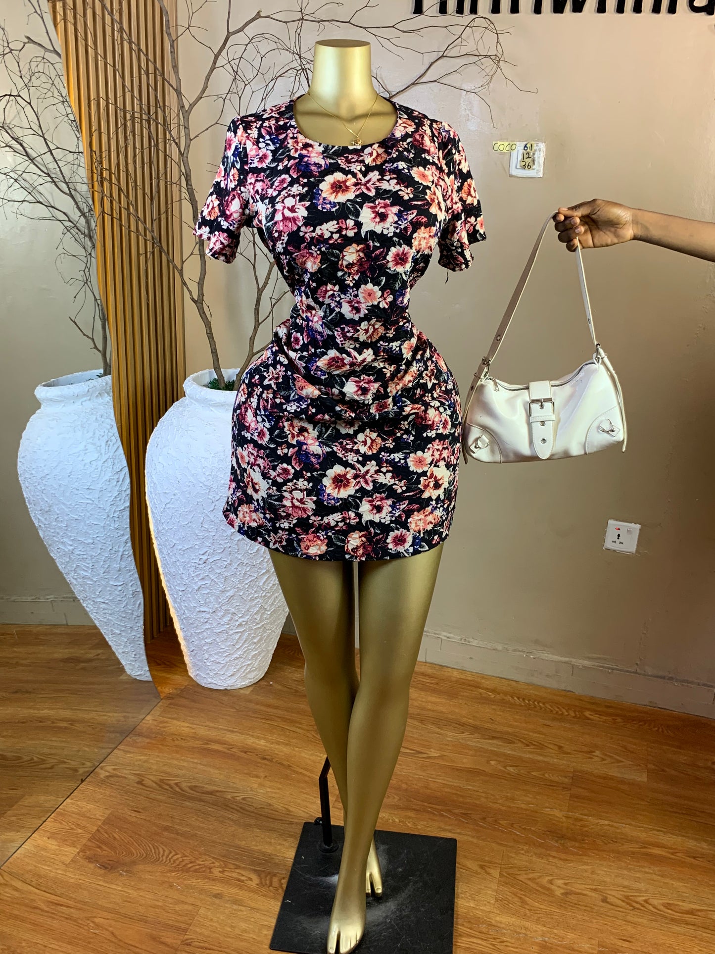 COCO61 SIZE12 Length36 floral dress
