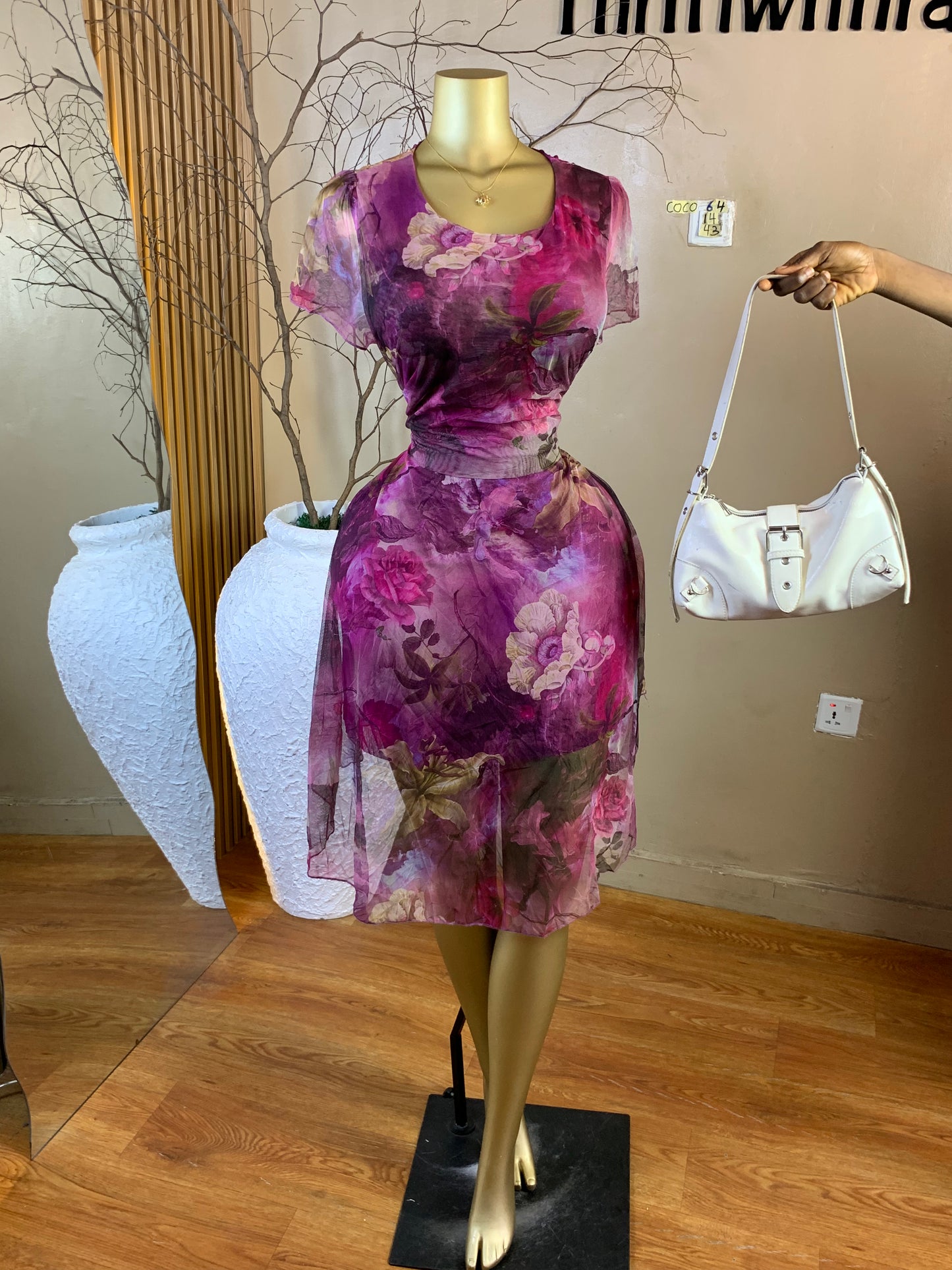 COCO64 SIZE14 Length43 floral dress