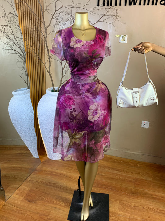 COCO64 SIZE14 Length43 floral dress