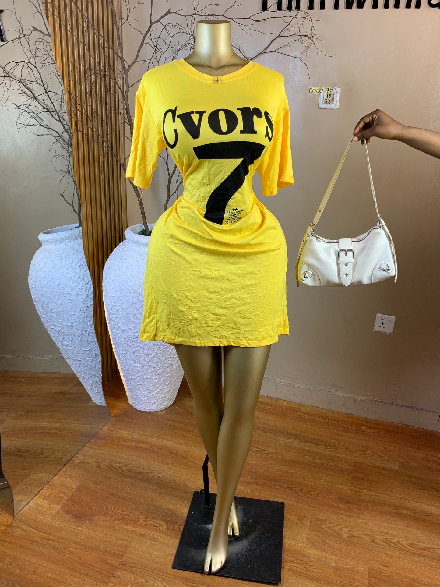 COCO75 SIZE18 Length36 yellow dress
