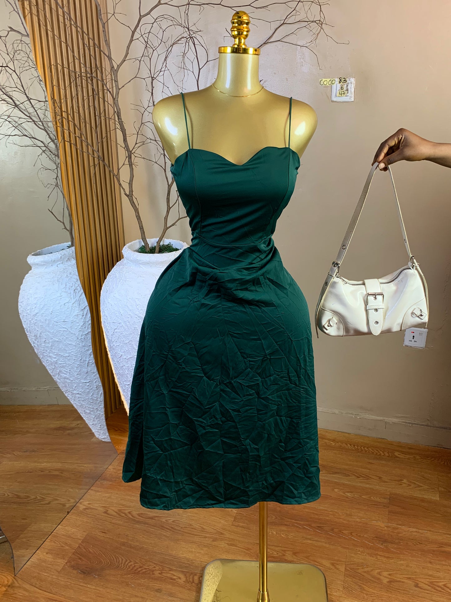 COCO83 SIZE6 Length47 green dress